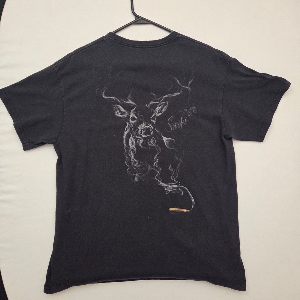 Buck Wear‎ Smoke Em Deer Hunting T-Shirt Mens Black Small